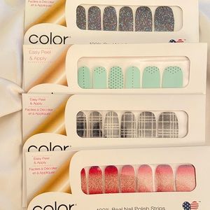 Bundle of 4 New In Package Color Street Nail Strip Sets